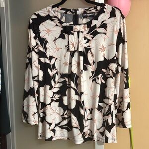 Karl Lagerfeld Floral Top with front bow and zipped back